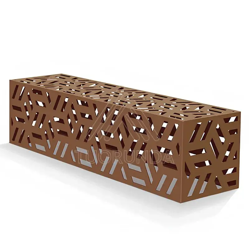 Brown aluminum laser chair for outdoor patio